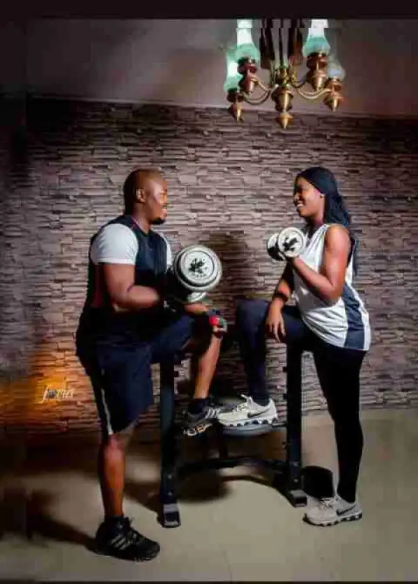 Couple Take Their Pre-Wedding Photos To The Gym